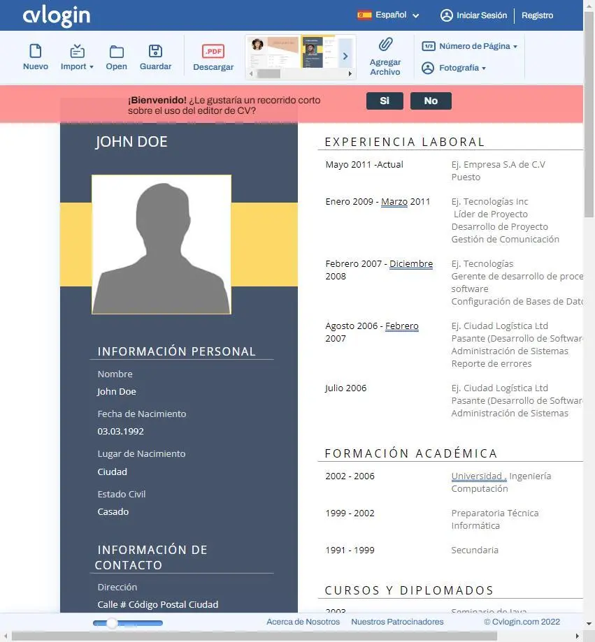 موقع CV Login لعمل السيره الذاتيه في دقائق