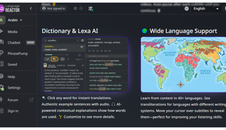 أداة Language Reactor