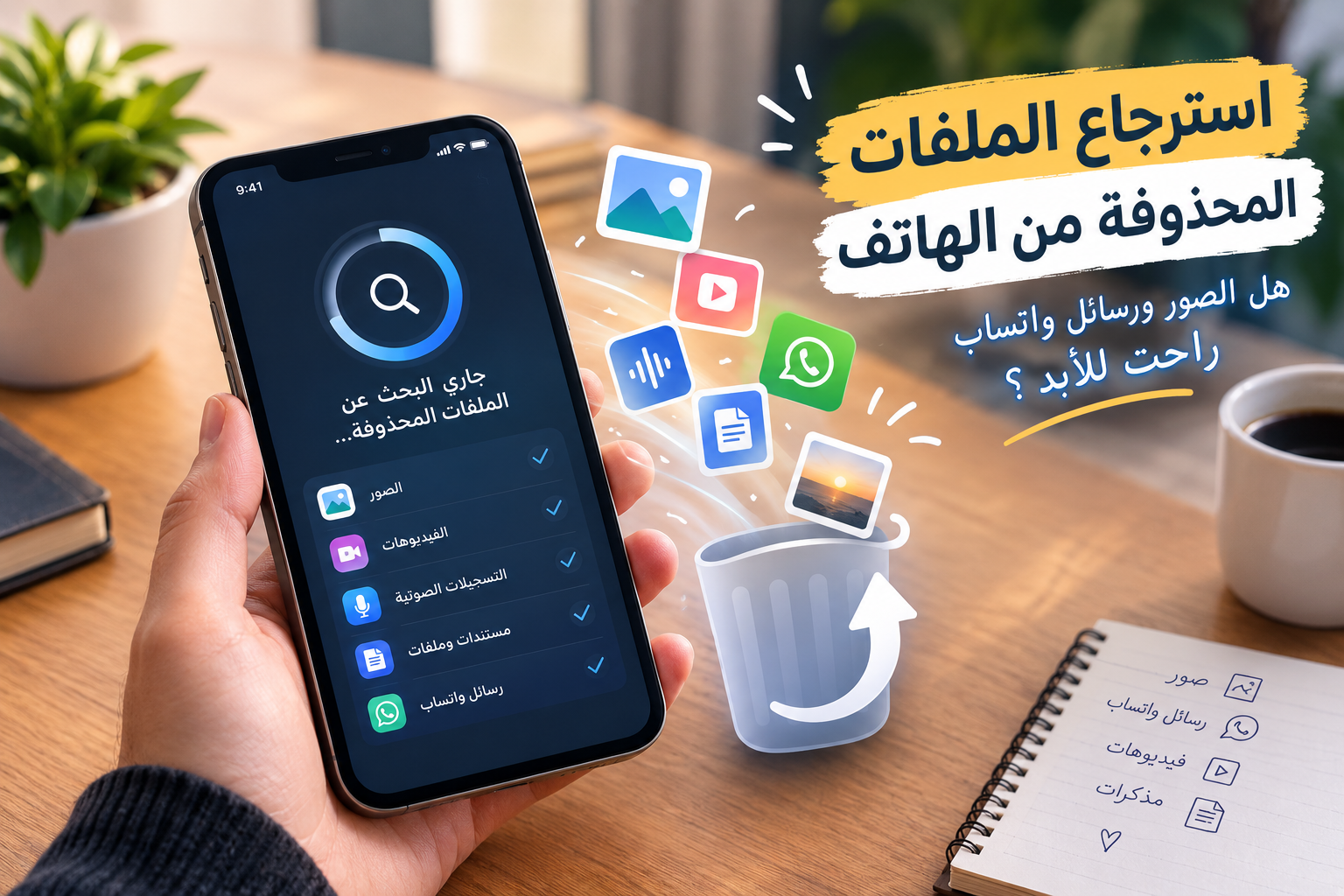استرجاع الملفات المحذوفة من الهاتف