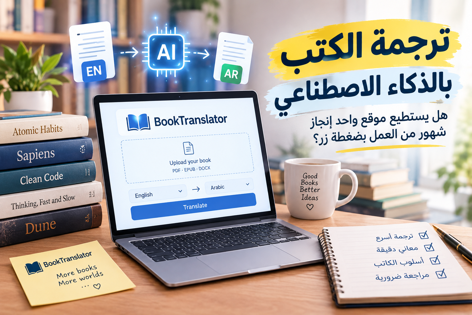ترجمة الكتب بالذكاء الاصطناعي