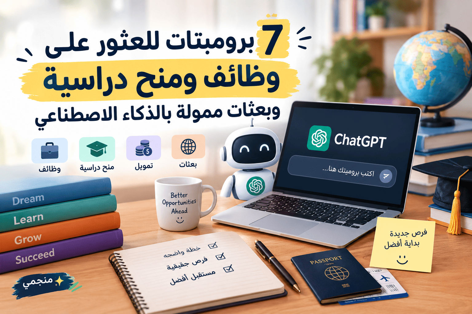 برومبتات للعثور على وظائف ومنح دراسية